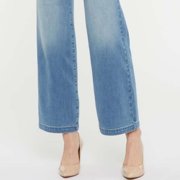 NYDJ Blue Wash Wide-Leg Jeans 2 NWOT Never Worn - Picture 3 of 7
